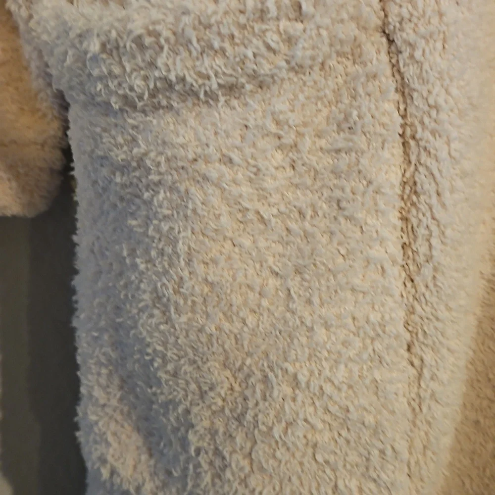 Pottery Barn | Women's Sherpa Teddy Cream Lt. Pink Pockets Loungewear Robe Sz L - Picture 2 of 10